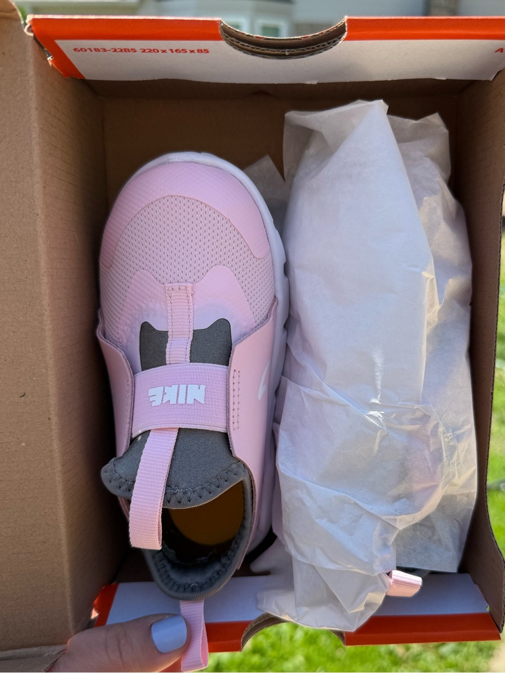 Nike Kids Pink Slip-On Sneaker with Gray Accents